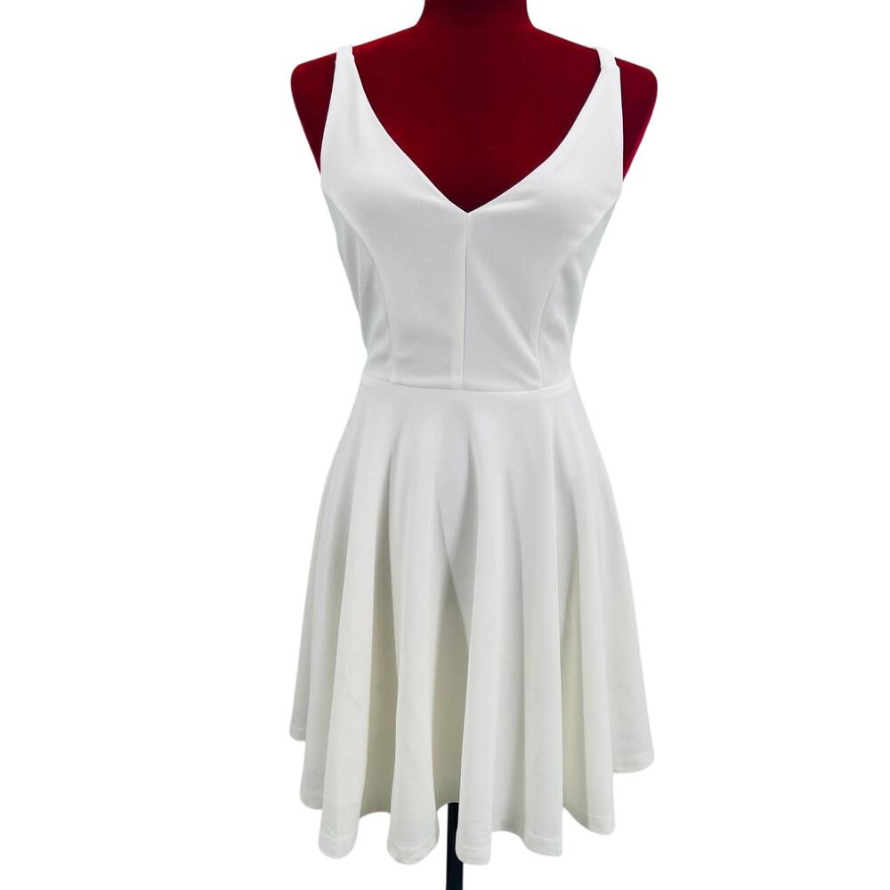 LULU'S SZ S Darling Delight White Skater Fit & Flare  Mini Dress NEW B50 - Picture 6 of 8